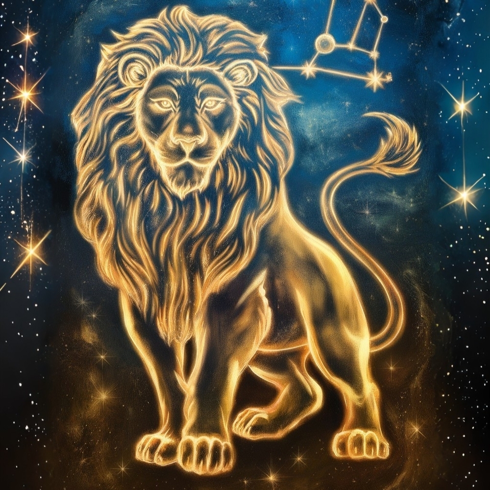Leo Zodiac Lion Art Print In A Frame 8x10 - Picture 2 of 3